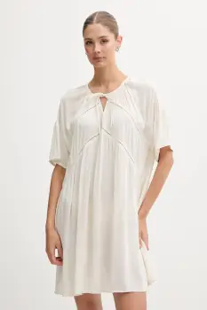 United Colors of Benetton rochie culoarea bej, mini, evazati, 4VW95V02B imagine