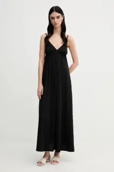 United Colors of Benetton rochie culoarea negru, maxi, evazati, 3Q225V00Y imagine