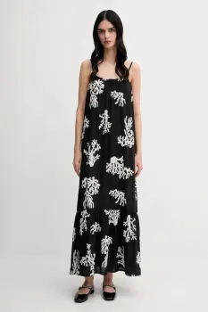 United Colors of Benetton rochie culoarea negru, maxi, evazati, 4VET5V02D imagine