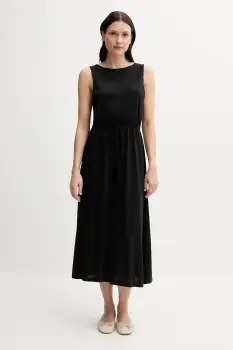 United Colors of Benetton rochie culoarea negru, midi, drept, 3Q225V00X imagine