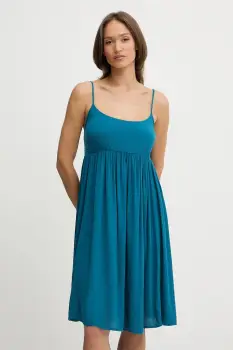 United Colors of Benetton rochie culoarea turcoaz, mini, evazati, 4VW95V028 imagine