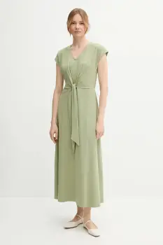 United Colors of Benetton rochie culoarea verde, maxi, evazati, 3FJHDV01T imagine
