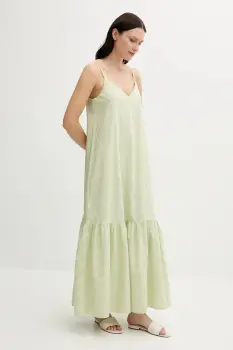 United Colors of Benetton rochie culoarea verde, maxi, evazati, 4SZRDV0B8 imagine
