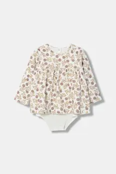 United Colors of Benetton rochie de catifea pentru bebelusi culoarea bej, mini, evazati, 3EOAAV00N imagine