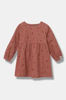 United Colors of Benetton rochie de catifea pentru copii culoarea portocaliu, mini, evazati, 40CYGV020 imagine