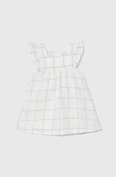 United Colors of Benetton rochie de in pentru bebelusi culoarea alb, mini, evazati imagine