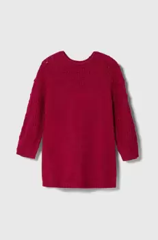 United Colors of Benetton rochie din amestec de lana pentru copii culoarea violet, mini, drept imagine