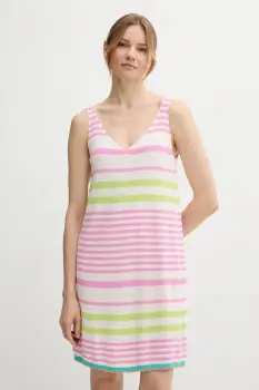 United Colors of Benetton rochie din bumbac culoarea roz, mini, drept, 11945V006 imagine