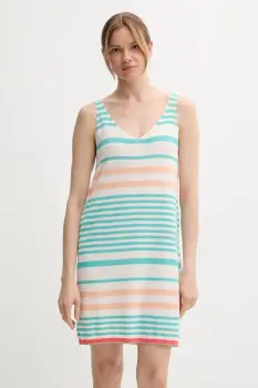 United Colors of Benetton rochie din bumbac culoarea turcoaz, mini, drept, 11945V006 imagine