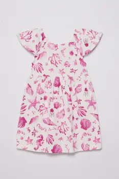 United Colors of Benetton rochie din bumbac pentru copii culoarea roz, mini, evazati, 34VAGV010 imagine