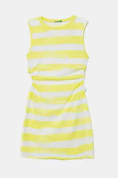 United Colors of Benetton rochie din bumbac pentru copii culoarea verde, mini, drept, 3SL3CV013 imagine