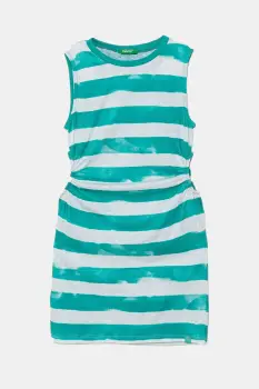 United Colors of Benetton rochie din bumbac pentru copii culoarea verde, mini, drept, 3SL3CV013 imagine