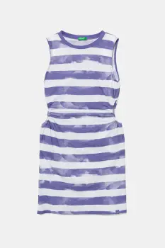 United Colors of Benetton rochie din bumbac pentru copii culoarea violet, mini, drept, 3SL3CV013 imagine