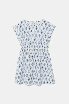 United Colors of Benetton rochie din bumbac pentru copii midi, evazati, 4MMDCV03F imagine