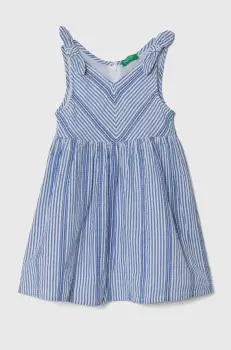 United Colors of Benetton rochie din bumbac pentru copii midi, evazati imagine
