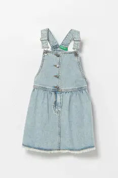 United Colors of Benetton rochie din denim pentru copii midi, evazati, 4UTPGT00K imagine