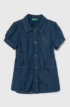 United Colors of Benetton rochie din denim pentru copii mini, evazata imagine