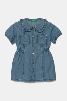 United Colors of Benetton rochie din denim pentru copii mini, evazati, 41DWGV029 imagine