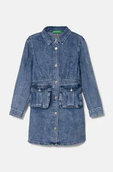 United Colors of Benetton rochie din denim pentru copii mini, evazati, 4AD6CV02P imagine