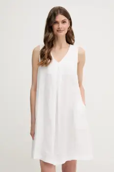 United Colors of Benetton rochie din in culoarea alb, mini, evazati, 4AGHDV0AX imagine