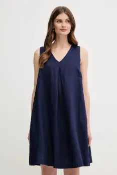 United Colors of Benetton rochie din in culoarea bleumarin, mini, evazati, 4AGHDV0AX imagine