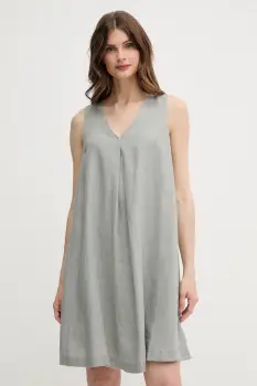 United Colors of Benetton rochie din in culoarea gri, mini, evazati, 4AGHDV0AX imagine