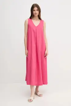 United Colors of Benetton rochie din in culoarea roz, maxi, evazati imagine