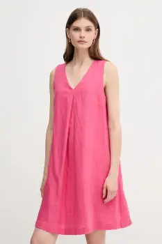 United Colors of Benetton rochie din in culoarea roz, mini, evazati, 4AGHDV0AX imagine