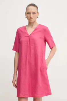 United Colors of Benetton rochie din in culoarea roz, mini, oversize, 4AGHDV0B0 imagine