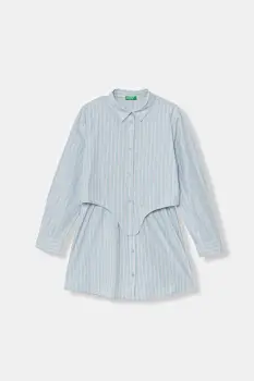 United Colors of Benetton rochie evazata de bumbac imagine