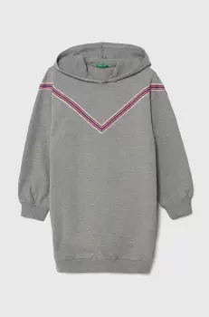 United Colors of Benetton rochie fete culoarea gri, mini, drept imagine