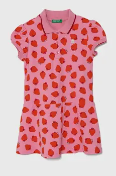United Colors of Benetton rochie fete culoarea roz, mini, evazati imagine