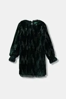 United Colors of Benetton rochie fete culoarea verde, mini, evazati, 4OZGCV03P imagine