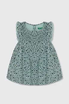 United Colors of Benetton rochie fete culoarea verde, mini, evazati imagine