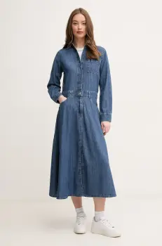 United Colors of Benetton rochie jeans midi, drept, 4RZKDV0B5 imagine