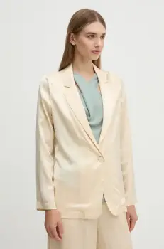 United Colors of Benetton sacou culoarea bej, un singur rand de nasturi, neted, 2S7BDW02V imagine