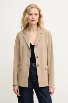 United Colors of Benetton sacou culoarea bej, un singur rand de nasturi, uni, 2R4CDW02W imagine