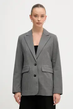 United Colors of Benetton sacou culoarea gri, un singur rand de nasturi, cu imprimeu, 2X8MDW02H imagine