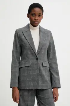 United Colors of Benetton sacou culoarea gri, un singur rand de nasturi, cu imprimeu, 2X8MDW02H imagine