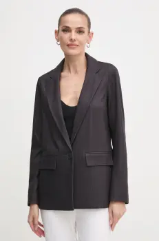 United Colors of Benetton sacou culoarea negru, un singur rand de nasturi, cu imprimeu, 2GEVDW02M imagine