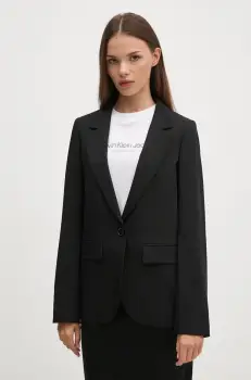 United Colors of Benetton sacou culoarea negru, un singur rand de nasturi, neted, 2OIGDW02B imagine