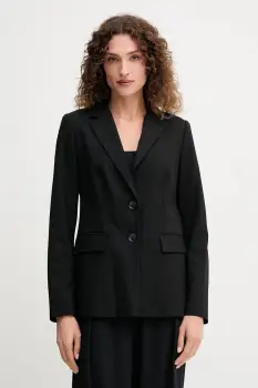 United Colors of Benetton sacou culoarea negru, un singur rand de nasturi, uni, 2L4HDW02W imagine