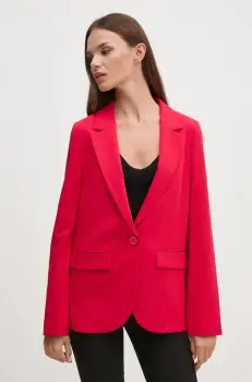 United Colors of Benetton sacou culoarea rosu, un singur rand de nasturi, neted, 2OIGDW02B imagine