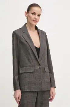 United Colors of Benetton sacou culoarea verde, un singur rand de nasturi, cu imprimeu, 2GEVDW02M imagine