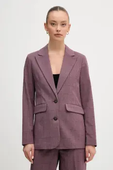 United Colors of Benetton sacou culoarea violet, un singur rand de nasturi, cu imprimeu, 2X8MDW02H imagine