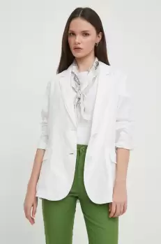 United Colors of Benetton sacou de in culoarea alb, un singur rand de nasturi, neted imagine