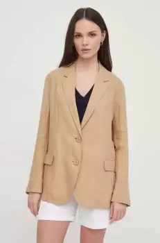 United Colors of Benetton sacou de in culoarea bej, un singur rand de nasturi, neted imagine