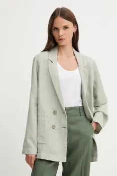 United Colors of Benetton sacou de in culoarea verde, cu doua randuri de nasturi, cu imprimeu, 265XDW035 imagine