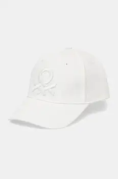 United Colors of Benetton sapca barbati, culoarea alb, uni, 6WEPUA00Z imagine