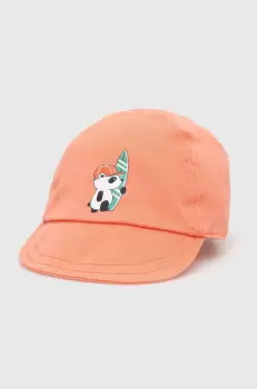 United Colors of Benetton sapca din bumbac pentru copii culoarea portocaliu, cu imprimeu imagine